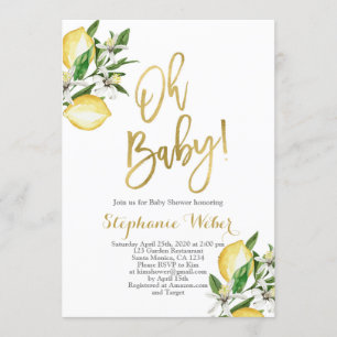 Invitation Baby shower citrons
