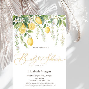 Invitation Baby Shower Citrons Fleuris de Méditerranée