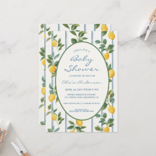 Invitation Baby Shower citrons vintage