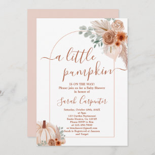 Invitation Baby shower Citrouille Boho