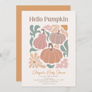 Invitation Baby shower Citrouille Boho Fall