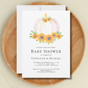 Invitation Baby shower citrouille Botanique Couples