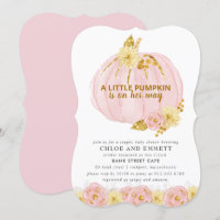 Baby shower citrouille Couples, Rose Gold Elegant