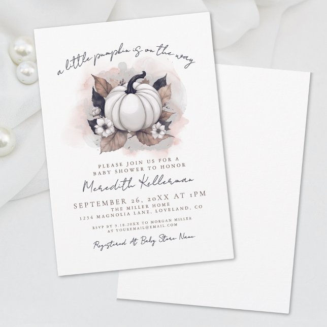 Invitation Baby shower Citrouille d'automne (Fall In Love Pumpkin Baby Shower Invitation)