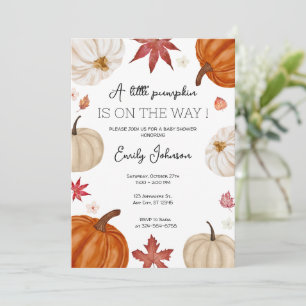 Invitation Baby shower Citrouille d'automne personnalisé