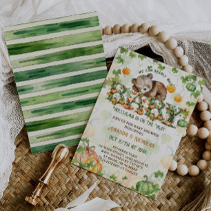 Invitation Baby shower Citrouille de Bear Fall