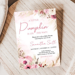 Invitation Baby shower Citrouille de Boho Rose