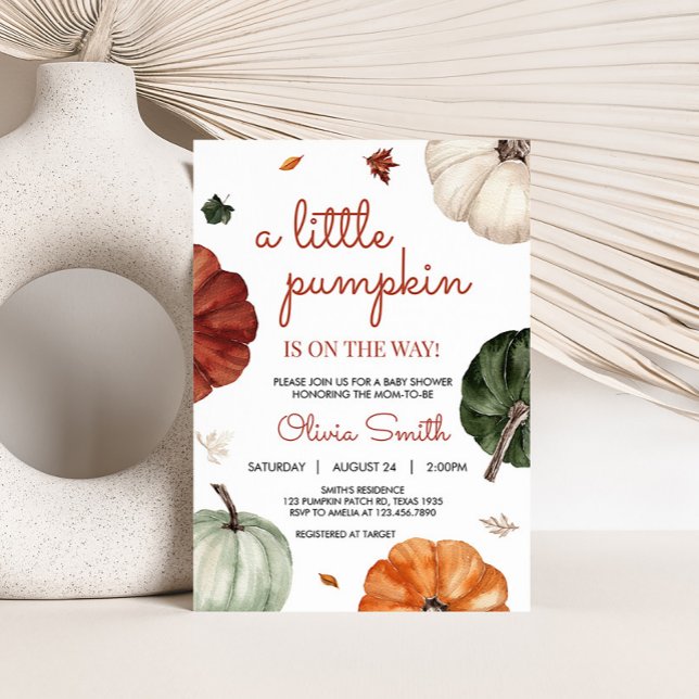 Invitation Baby shower Citrouille de Bourgogne (Fall Pumpkin Baby Shower Invitation)
