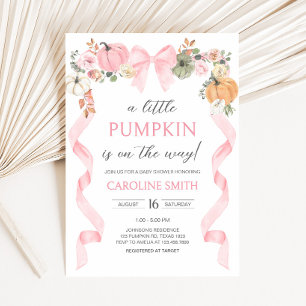Invitation Baby shower Citrouille de Bow rose