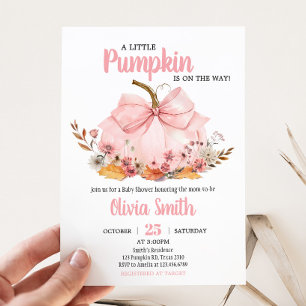 Invitation Baby shower Citrouille de Bow rose