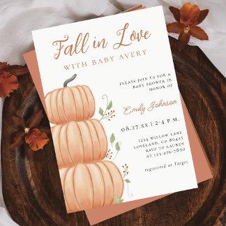 Invitation Baby shower Citrouille de Fall in Love
