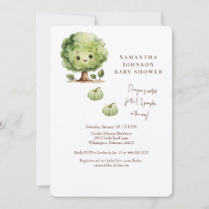 Invitation Baby shower Citrouille de Li'l mignon et drôle