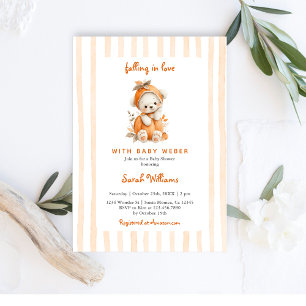 Invitation Baby shower Citrouille de l'ours d'automne