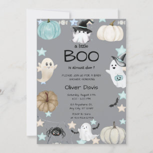Invitation baby shower Citrouille et fantôme mignon
