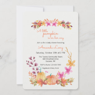 Invitation Baby shower Citrouille fille