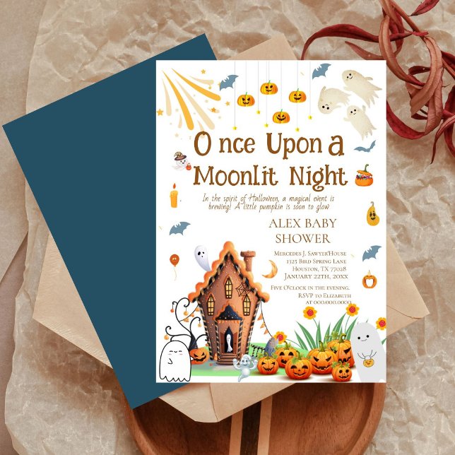 Invitation Baby shower Citrouille Halloween Ghosts (Créateur téléchargé)