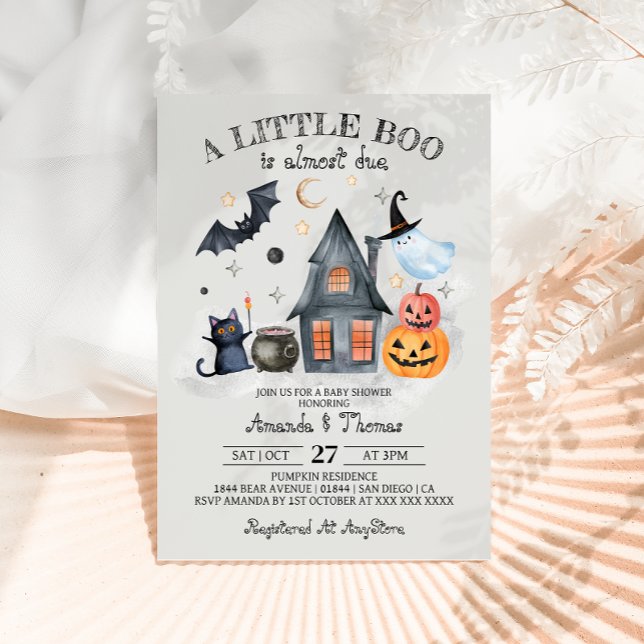 Invitation Baby shower Citrouille Halloween Little Boo (Créateur téléchargé)
