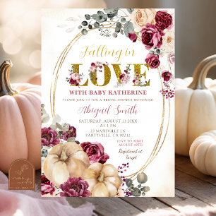 Invitation Baby shower Citrouille Ivory Marsala