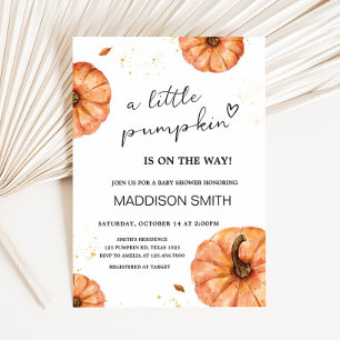 Invitation Baby shower Citrouille minimaliste d'automne