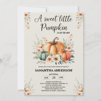 Invitation Baby shower Citrouille personnalisable