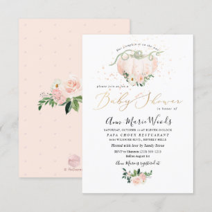 Invitation Baby shower Citrouille PixDezines Lil Blush