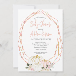 Invitation Baby shower Citrouille rose