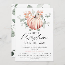 Invitation Baby shower Citrouille rose