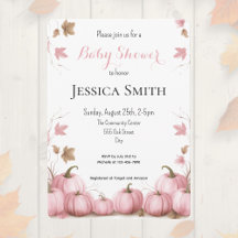 Invitation Baby shower Citrouille rose
