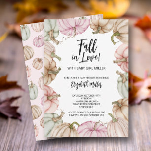 Invitation Baby shower Citrouille rose