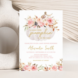 Invitation Baby shower Citrouille rose
