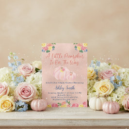 Invitation Baby shower Citrouille rose