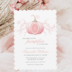 Invitation Baby shower Citrouille rose