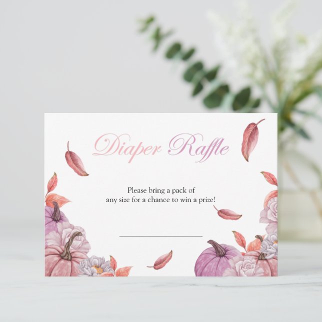 Invitation Baby shower Citrouille rose pâle  rabat (Debout devant)