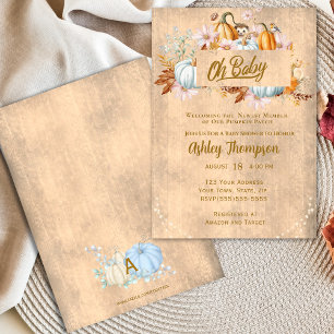 Invitation Baby shower Citrouille Rustic Automne