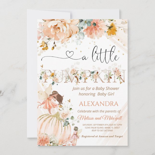 Invitation baby shower citrouille Un Peu Citrouille Sur Le Ch (Devant)