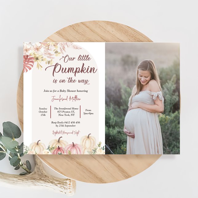 Invitation Baby shower citrouille Un peu Citrouille Sur Le Ch (Créateur téléchargé)