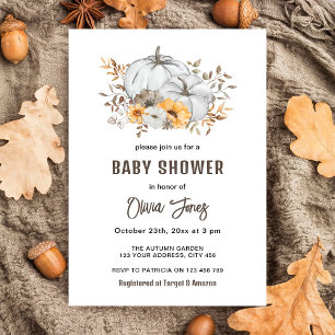 Invitation Baby Shower Citrouilles d'Automne