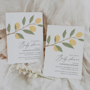 Invitation Baby shower Citrus citron