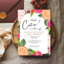 baby shower Citrus minimal Orange a Little Cutie