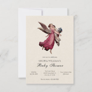 Invitation Baby shower classique aux anges de la Renaissance