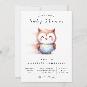 Invitation Baby shower classique Whimsy Owl