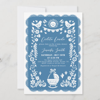 Invitation Baby shower Cobalt Blue Cielito Lindo