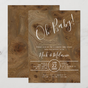 Invitation baby shower coed de Rustic Wood Oh Baby