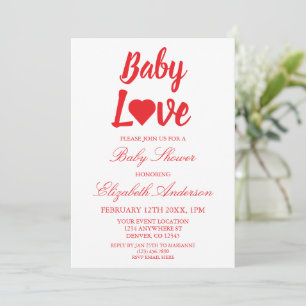 Invitation Baby shower Coeur Amour Bébé