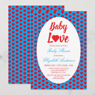 Invitation Baby shower Coeur Amour Bébé