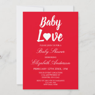 Invitation Baby shower Coeur Amour Bébé
