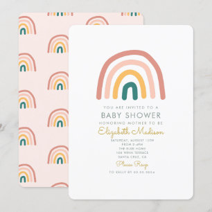 Invitation Baby shower coloré arc-en-ciel