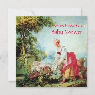 Invitation BABY SHOWER COLORÉ Crème Felt Papier