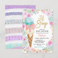 Baby shower coloré crème glacée Pastel Fleurs