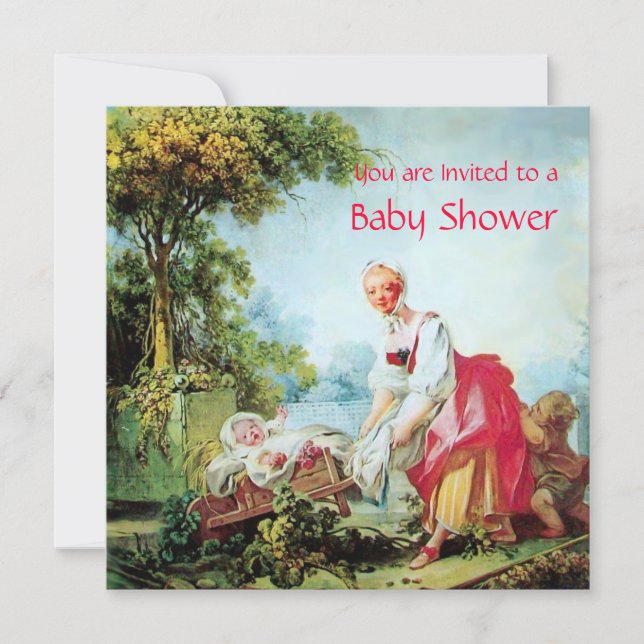 Invitation BABY SHOWER COLORÉ Or Métallique (Devant)